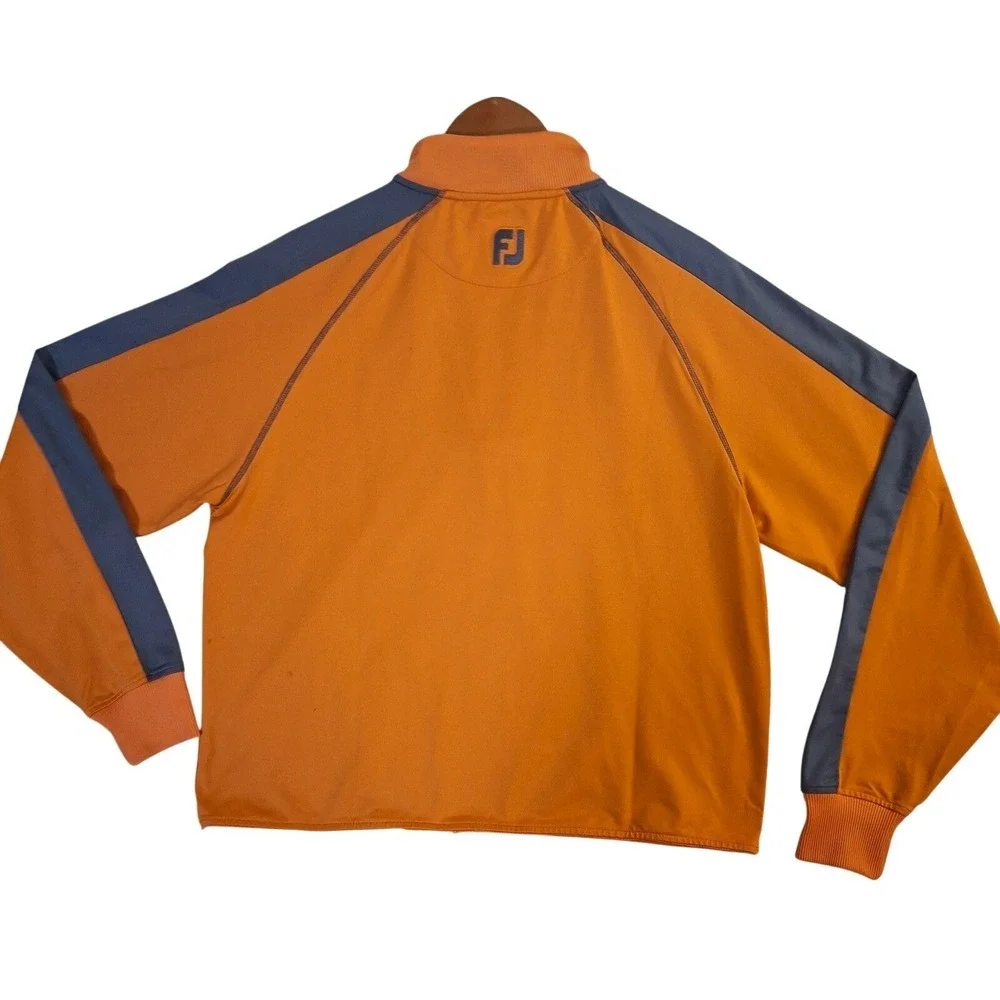 FootJoy Escena Golf Club Mens Small Orange Grey Quarter Zip Pullover Sweater